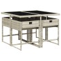 Set comedor de jardín 5 pzas cojines ratán sintético gris claro de , Conjuntos de jardín - Ref: Foro24-3278026, Precio: 269,0...