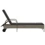 Lounger with wheels and gray synthetic rattan cushion by , Loungers - Ref: Foro24-368310, Price: 172,13 €, Discount: %