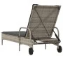Lounger with wheels and gray synthetic rattan cushion by , Loungers - Ref: Foro24-368310, Price: 172,13 €, Discount: %
