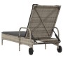 Tumbona con ruedas y cojín ratán sintético gris de , Tumbonas - Ref: Foro24-368310, Precio: 164,40 €, Descuento: %