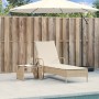 Tumbona con ruedas y cojín ratán sintético beige de , Tumbonas - Ref: Foro24-368312, Precio: 167,72 €, Descuento: %