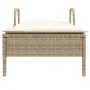 Tumbona con ruedas y cojín ratán sintético beige de , Tumbonas - Ref: Foro24-368312, Precio: 187,74 €, Descuento: %