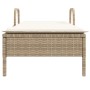 Tumbona con ruedas y cojín ratán sintético beige de , Tumbonas - Ref: Foro24-368312, Precio: 167,72 €, Descuento: %
