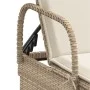 Tumbona con ruedas y cojín ratán sintético beige de , Tumbonas - Ref: Foro24-368312, Precio: 187,74 €, Descuento: %
