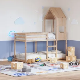 Techo de cama infantil madera maciza pino 55x84x132 cm de , Accesorios para camas y somieres - Ref: Foro24-846894, Precio: 76...