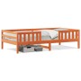 Estructura de cama madera maciza pino marrón cera 100x200 cm de , Camas y somieres - Ref: Foro24-846972, Precio: 126,67 €, De...