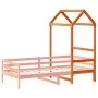 Solid wood brown children's bed canopy 118x70x176.5 cm by , Accessories for beds and slatted bases - Ref: Foro24-846987, Pric...