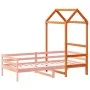 Massives Kiefernholz-Kinderbettgestell in Braun 98x70x176,5 cm von , Zubehör für Betten und Lattenroste - Ref: Foro24-846993,...