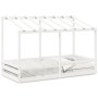 Cama infantil con techo madera maciza pino blanca 100x200 cm de , Camas y somieres - Ref: Foro24-846998, Precio: 182,55 €, De...