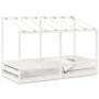 Children's bed with solid white pine wood roof 100x200 cm by , Beds and slatted bases - Ref: Foro24-846998, Price: 179,61 €, ...