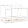 Cama infantil con techo madera maciza pino blanca 100x200 cm de , Camas y somieres - Ref: Foro24-846998, Precio: 182,55 €, De...
