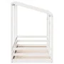 Children's bed with solid white pine wood roof 100x200 cm by , Beds and slatted bases - Ref: Foro24-846998, Price: 179,61 €, ...