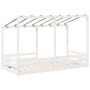 Cama infantil con techo madera maciza pino blanca 100x200 cm de , Camas y somieres - Ref: Foro24-846998, Precio: 182,55 €, De...