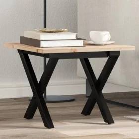 Mesa de centro marco X madera maciza pino y hierro 40x40x35 cm de , Mesas de centro - Ref: Foro24-3282680, Precio: 48,98 €, D...