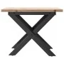 Mesa de centro marco X madera maciza pino y hierro 40x40x35 cm de , Mesas de centro - Ref: Foro24-3282680, Precio: 48,98 €, D...