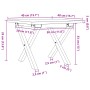 Mesa de centro marco X madera maciza pino y hierro 40x40x35 cm de , Mesas de centro - Ref: Foro24-3282680, Precio: 49,77 €, D...