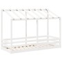 Cama infantil con techo madera maciza pino blanco 75x190 cm de , Camas y somieres - Ref: Foro24-847010, Precio: 124,88 €, Des...