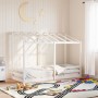 Cama infantil con techo madera maciza pino blanco 75x190 cm de , Camas y somieres - Ref: Foro24-847010, Precio: 124,88 €, Des...