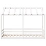 Cama infantil con techo madera maciza pino blanco 75x190 cm de , Camas y somieres - Ref: Foro24-847010, Precio: 124,88 €, Des...