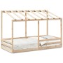Cama infantil con techo madera maciza pino blanca 80x200 cm de , Camas y somieres - Ref: Foro24-847004, Precio: 126,40 €, Des...