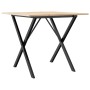 Mesa de comedor marco X madera maciza pino y hierro 90x90x75 cm de , Mesas de cocina y de comedor - Ref: Foro24-3282696, Prec...