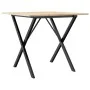 Mesa de comedor marco X madera maciza pino y hierro 90x90x75 cm de , Mesas de cocina y de comedor - Ref: Foro24-3282696, Prec...