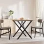 Mesa de comedor marco X madera maciza pino y hierro 90x90x75 cm de , Mesas de cocina y de comedor - Ref: Foro24-3282696, Prec...