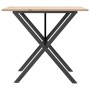 Mesa de comedor marco X madera maciza pino y hierro 90x90x75 cm de , Mesas de cocina y de comedor - Ref: Foro24-3282696, Prec...