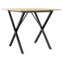 Mesa de comedor marco X madera maciza pino y hierro 90x90x75 cm de , Mesas de cocina y de comedor - Ref: Foro24-3282696, Prec...