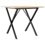 Mesa de comedor marco X madera maciza pino y hierro 90x90x75 cm de , Mesas de cocina y de comedor - Ref: Foro24-3282696, Prec...
