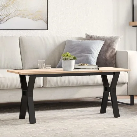 Mesa de centro marco Y madera maciza pino y hierro 110x40x45 cm de , Mesas de centro - Ref: Foro24-3282711, Precio: 74,80 €, ...