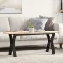 Center table with solid pine wood frame and iron, 110x40x45 cm by , Coffee table - Ref: Foro24-3282711, Price: 74,80 €, Disco...