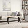 Mesa de centro marco Y madera maciza pino y hierro 110x40x45 cm de , Mesas de centro - Ref: Foro24-3282711, Precio: 74,80 €, ...