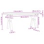 Mesa de centro marco Y madera maciza pino y hierro 110x40x45 cm de , Mesas de centro - Ref: Foro24-3282711, Precio: 75,92 €, ...