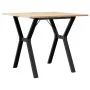 Mesa de comedor marco Y madera maciza pino y hierro 90x90x75 cm de , Mesas de cocina y de comedor - Ref: Foro24-3282718, Prec...
