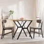 Mesa de comedor marco Y madera maciza pino y hierro 90x90x75 cm de , Mesas de cocina y de comedor - Ref: Foro24-3282718, Prec...