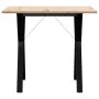 Mesa de comedor marco Y madera maciza pino y hierro 90x90x75 cm de , Mesas de cocina y de comedor - Ref: Foro24-3282718, Prec...