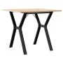 Mesa de comedor marco Y madera maciza pino y hierro 90x90x75 cm de , Mesas de cocina y de comedor - Ref: Foro24-3282718, Prec...