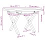 Mesa de centro marco X madera maciza pino y hierro 50x50x35,5cm de , Mesas de centro - Ref: Foro24-3282747, Precio: 62,97 €, ...