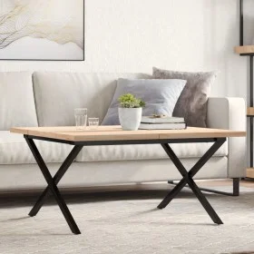 Mesa de centro marco X madera maciza pino y hierro 80x80x45,5cm de , Mesas de centro - Ref: Foro24-3282751, Precio: 88,03 €, ...
