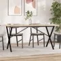 Mesa comedor marco X madera maciza pino y hierro 140x80x75,5 cm de , Mesas de cocina y de comedor - Ref: Foro24-3282764, Prec...