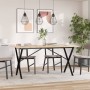 Mesa comedor marco X madera maciza pino y hierro 140x80x75,5 cm de , Mesas de cocina y de comedor - Ref: Foro24-3282764, Prec...