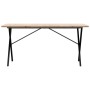 Mesa comedor marco X madera maciza pino y hierro 140x80x75,5 cm de , Mesas de cocina y de comedor - Ref: Foro24-3282764, Prec...