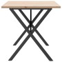 Mesa comedor marco X madera maciza pino y hierro 140x80x75,5 cm de , Mesas de cocina y de comedor - Ref: Foro24-3282764, Prec...