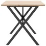 Mesa comedor marco X madera maciza pino y hierro 140x80x75,5 cm de , Mesas de cocina y de comedor - Ref: Foro24-3282764, Prec...