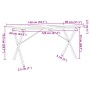 Mesa comedor marco X madera maciza pino y hierro 140x80x75,5 cm de , Mesas de cocina y de comedor - Ref: Foro24-3282764, Prec...