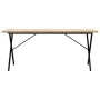 Dining table with X frame made of solid pine wood and iron, 180x90x75.5 cm by , Kitchen and dining tables - Ref: Foro24-32827...