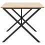 Mesa comedor marco X madera maciza pino y hierro 180x90x75,5 cm de , Mesas de cocina y de comedor - Ref: Foro24-3282766, Prec...