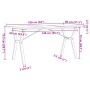 Mesa comedor marco Y madera maciza pino y hierro 160x80x75,5 cm de , Mesas de cocina y de comedor - Ref: Foro24-3282787, Prec...