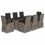 Set comedor jardín 9 pzas y cojines ratán sintético gris de , Conjuntos de jardín - Ref: Foro24-3277605, Precio: 1,00 €, Desc...